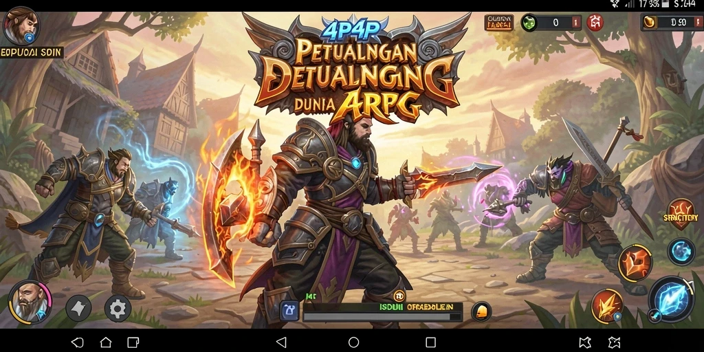 Tampilan gameplay epik di dunia fantasi 4P4P.