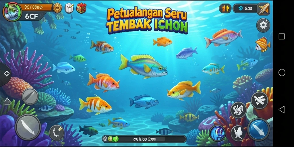 Tampilan gameplay seru dalam game Tembak Ikan 6CF.