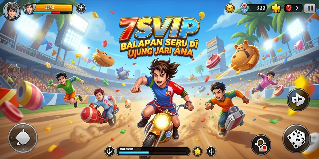Gameplay Racing seru dengan mobil cepat dan trek menantang.