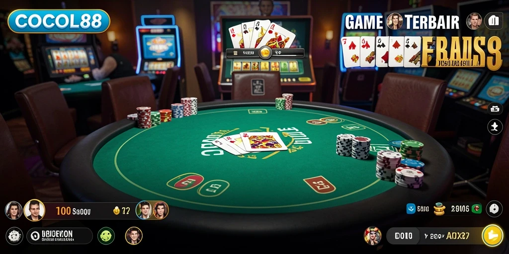 Tampilan gameplay seru di COCOL88 dengan meja Poker virtual.