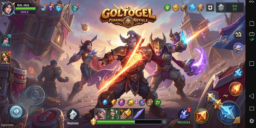 Screenshot menampilkan aksi seru dalam gameplay Battle Royale GOLTOGEL.