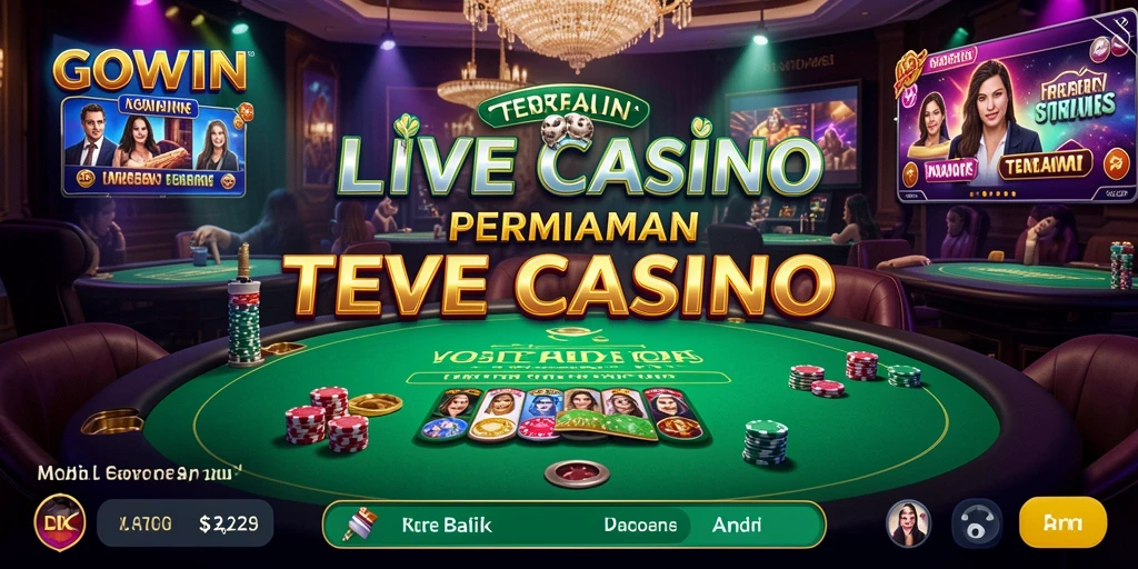 Screenshot GOWIN menampilkan dealer langsung dan pengalaman permainan yang mendebarkan.