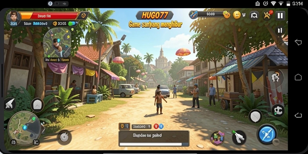 Gameplay menarik HUGO77 dengan warna-warna cerah dan karakter lucu.