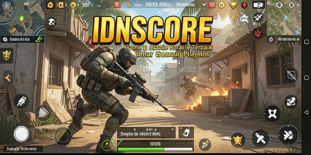 Tampilan gameplay seru di IDNSCORE Battle Royale.