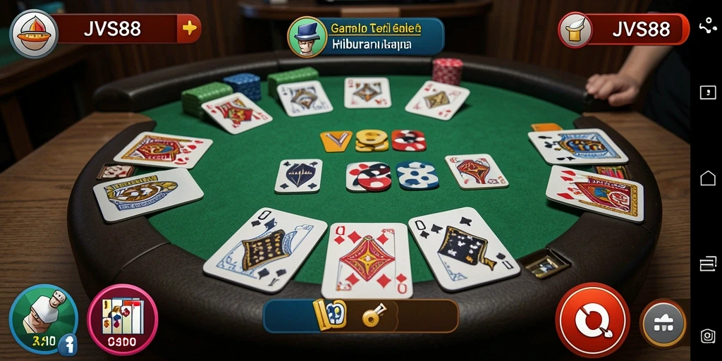 Screenshot JVS88 menampilkan gameplay seru permainan Gaple.