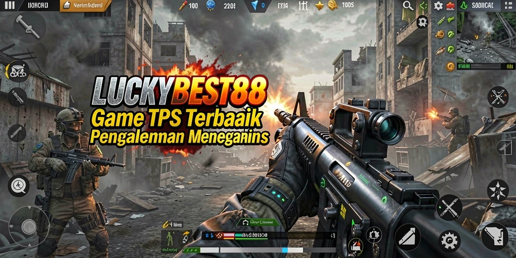 Tangkapan layar LUCKYBEST88 menampilkan aksi seru dalam gameplay TPS.