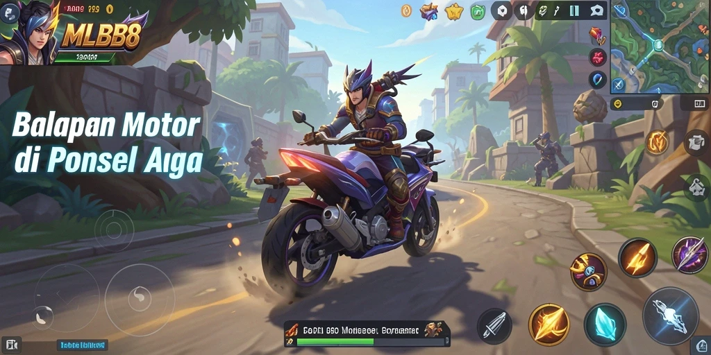 Gameplay seru balapan motor di MLBB8 yang mendebarkan.