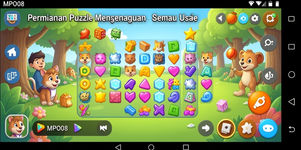 Tampilan gameplay MPO08 yang menarik dan penuh warna.
