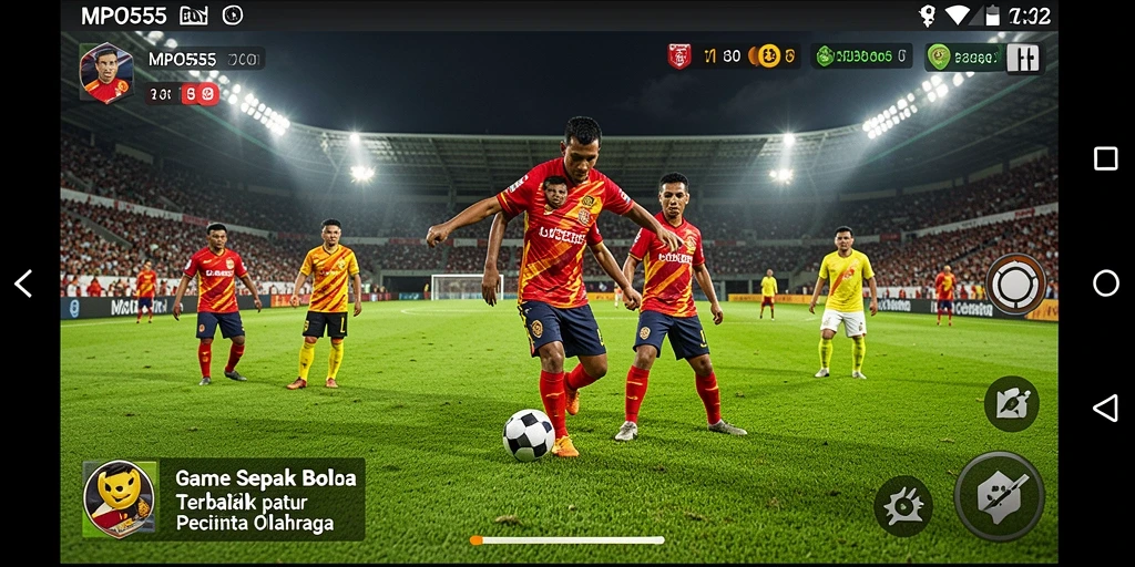 Gameplay MPO555 dengan aksi menarik di lapangan sepak bola.