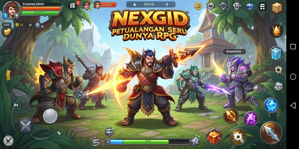 Tampilan gameplay NEXGID yang memukau dalam pertarungan epik.