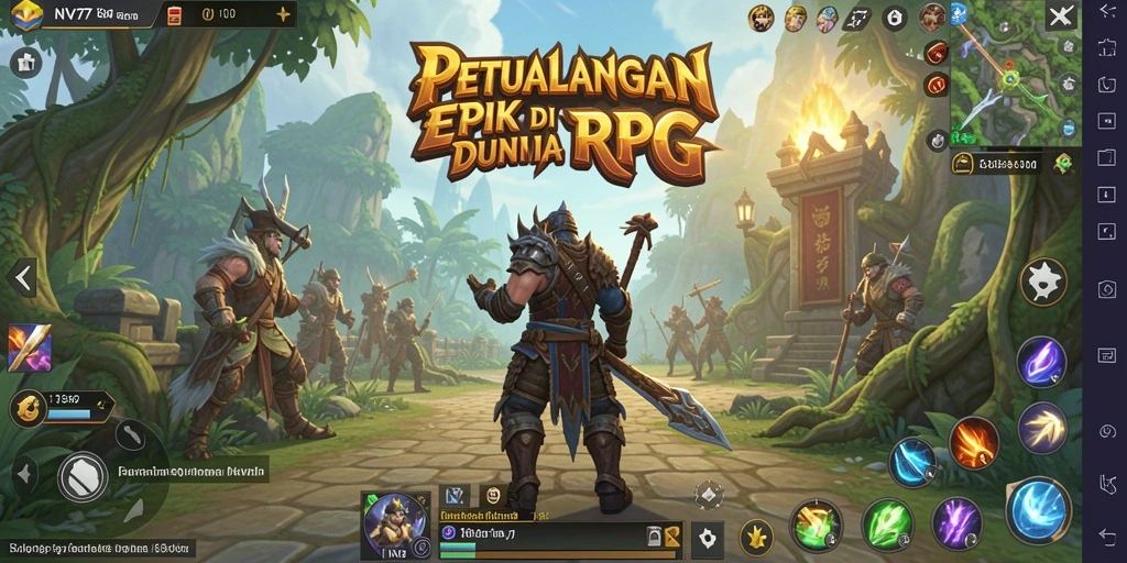 Tampilan gameplay menarik dari NV77 dalam perjalanan RPG.