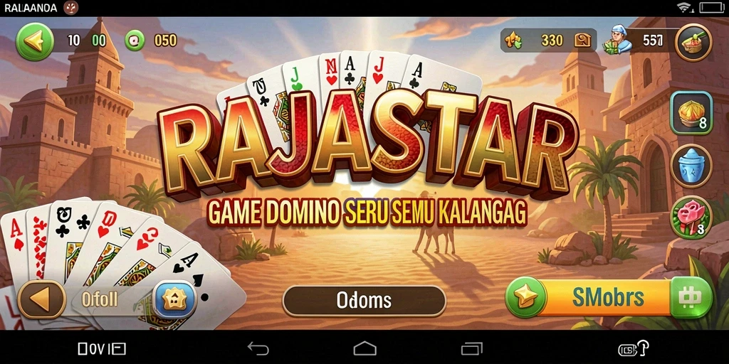 Tampilan gameplay seru dalam RAJASTAR permainan Domino.