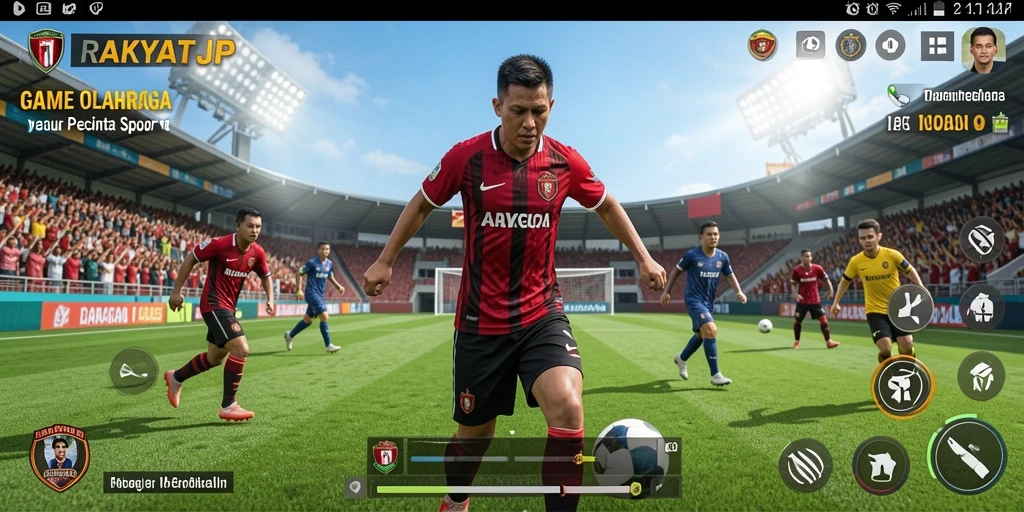 Screenshot gameplay RAKYATJP yang menampilkan aksi seru dalam permainan olahraga.