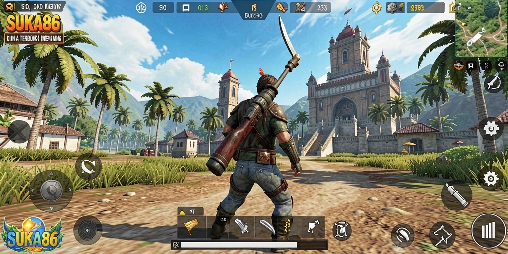 Tampilan gameplay SUKA86 yang menakjubkan di dunia terbuka.
